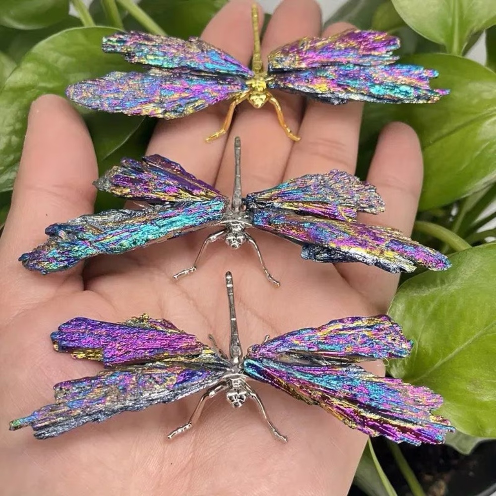 Rainbow Tourmaline Dragonfly - Silver